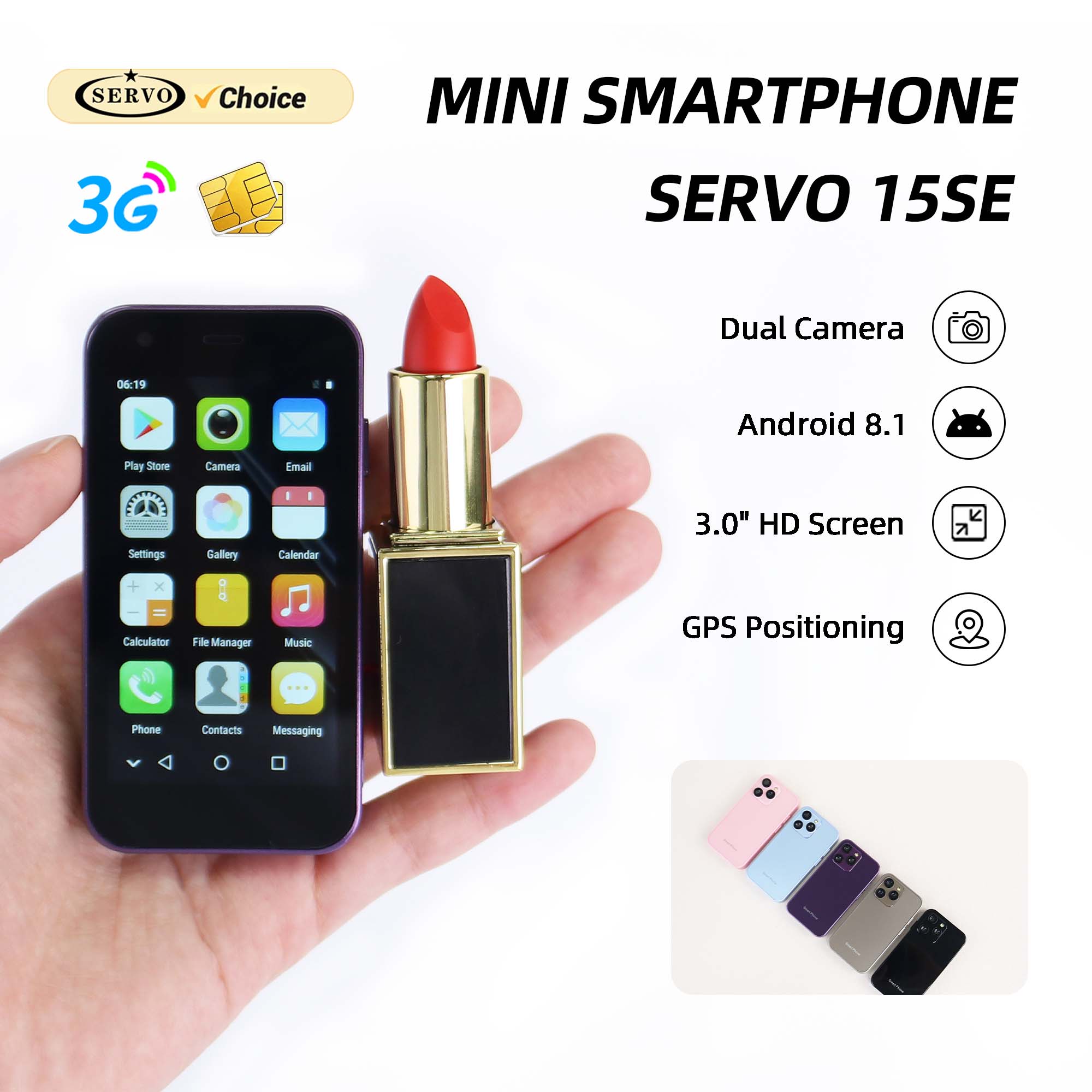 Phone Cases Green - SERVO 15SE Mini Palm Android Mobile