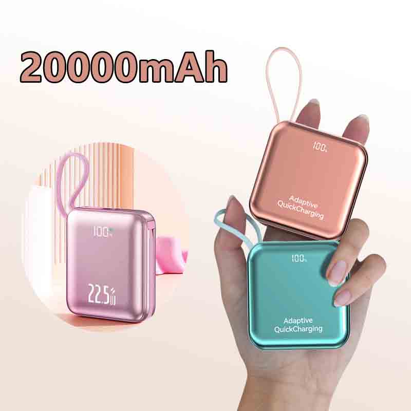 Phone Cases Green - 20000mAh Mini Cute Power Bank Built-in