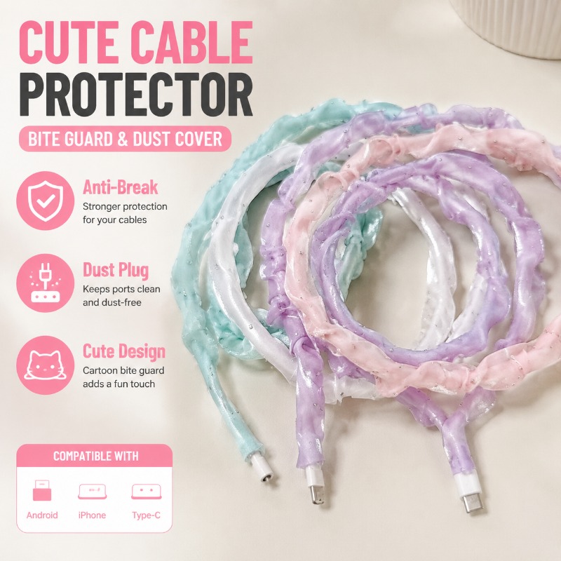 Phone Cases Green - Phone Charger Cable Protector Anti-Break Dust