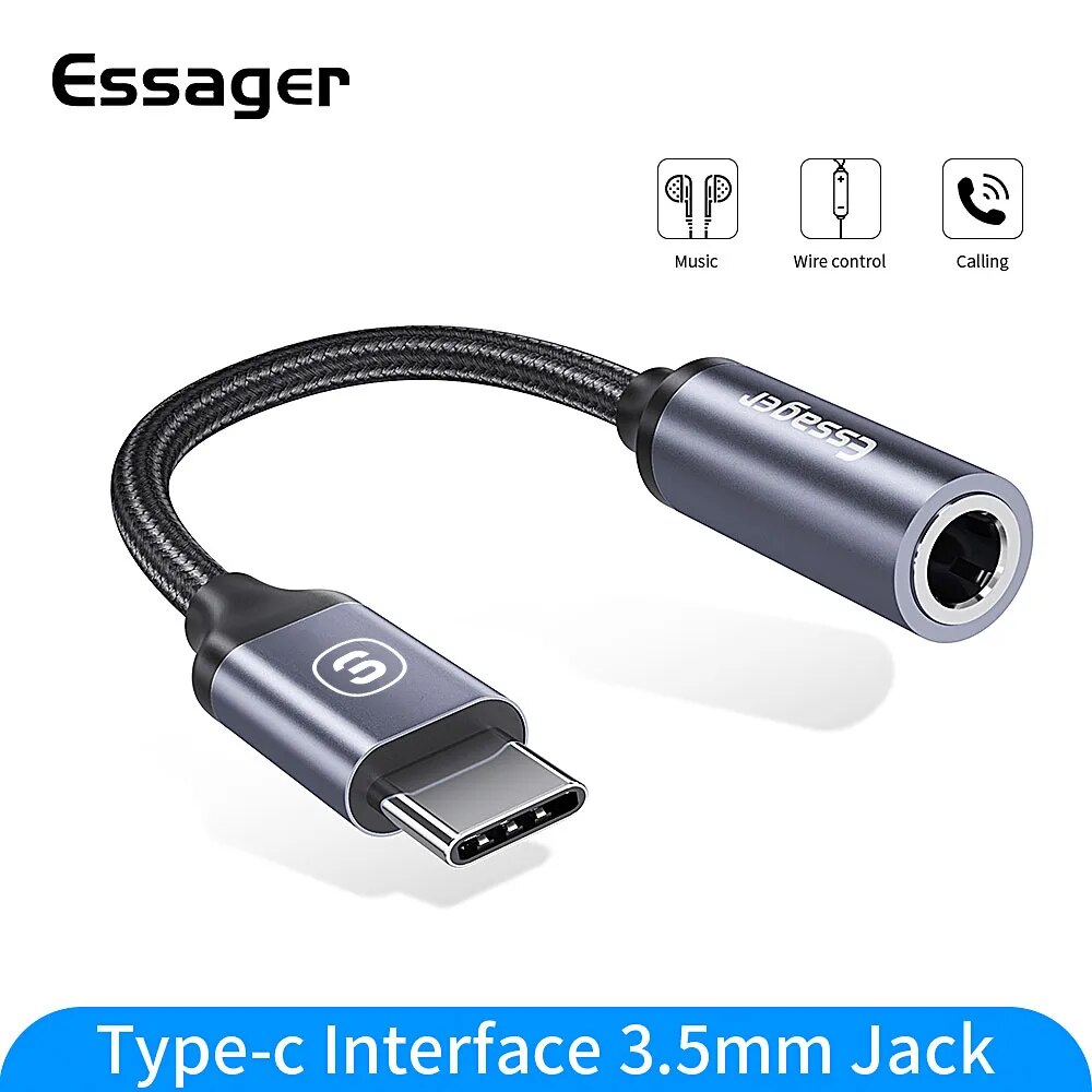 Phone Cases Green - Essager USB Type C 3.5 Jack