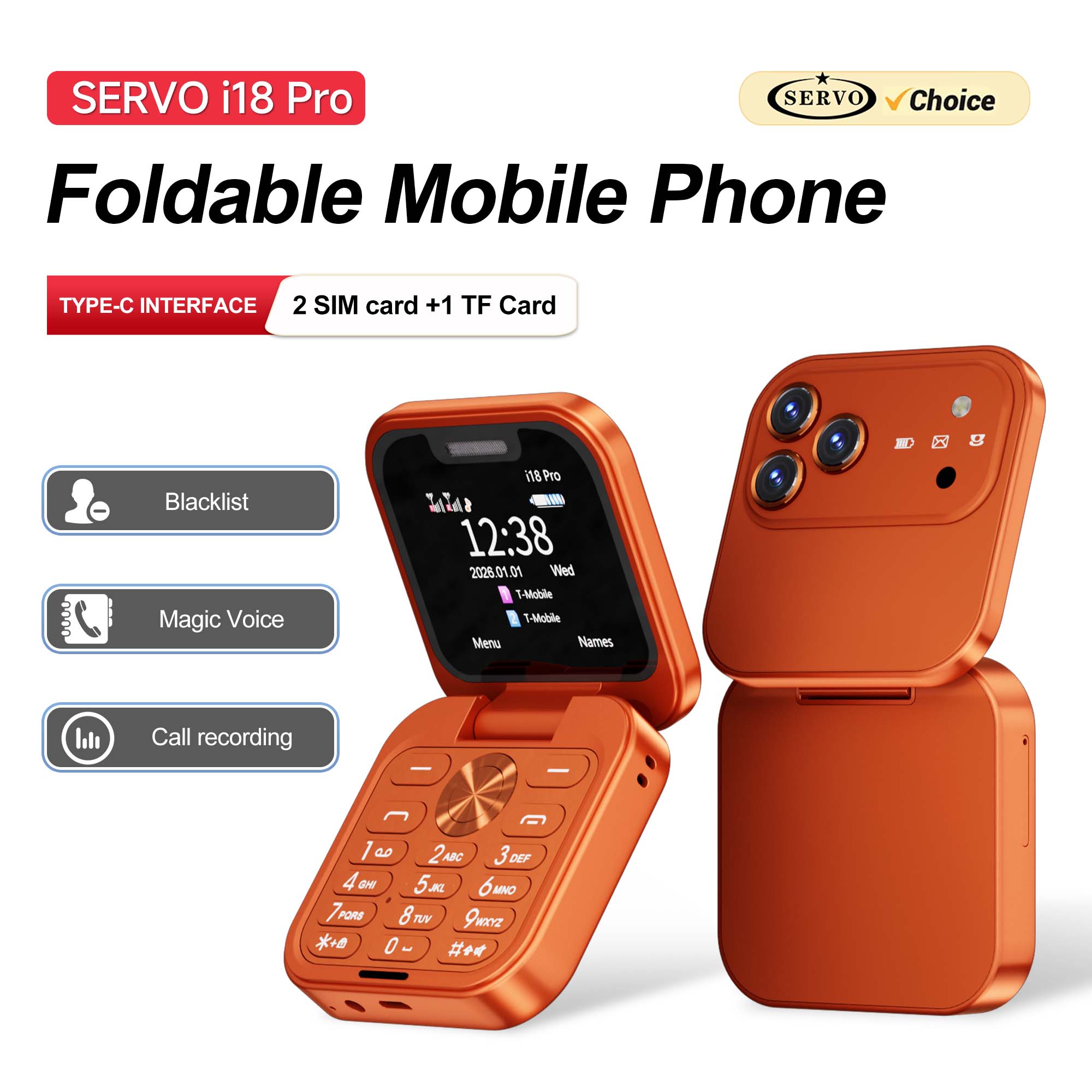 Phone Cases Green - SERVO I18 PRO Foldable Mobile Phone