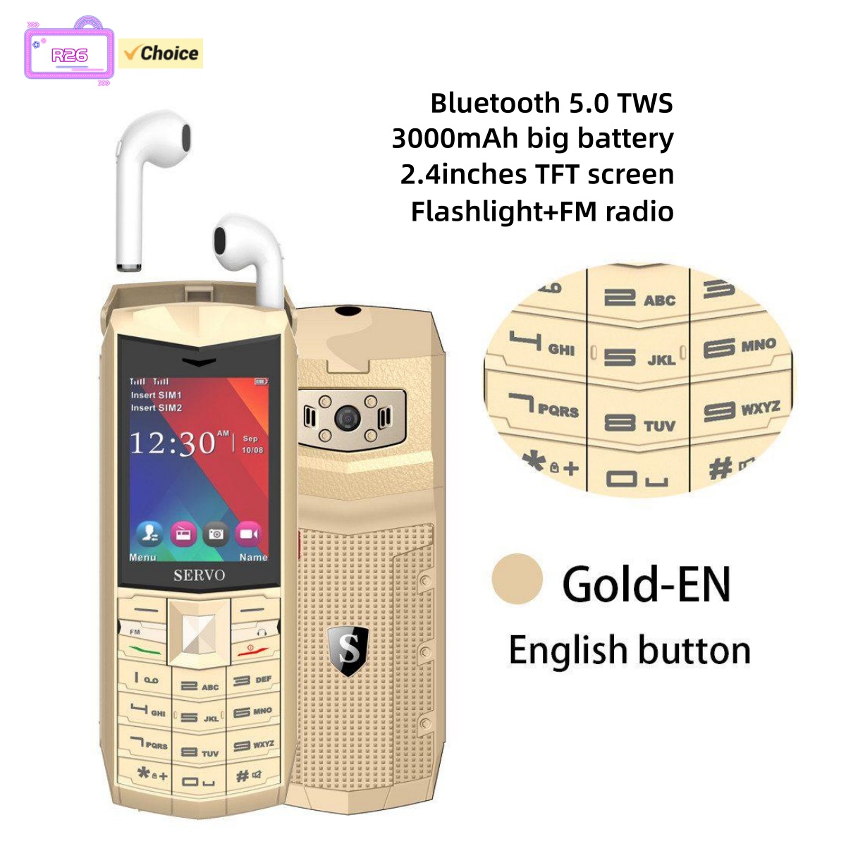 Phone Cases Green - Sevro R26 2G Mobile Phone 2.4inches
